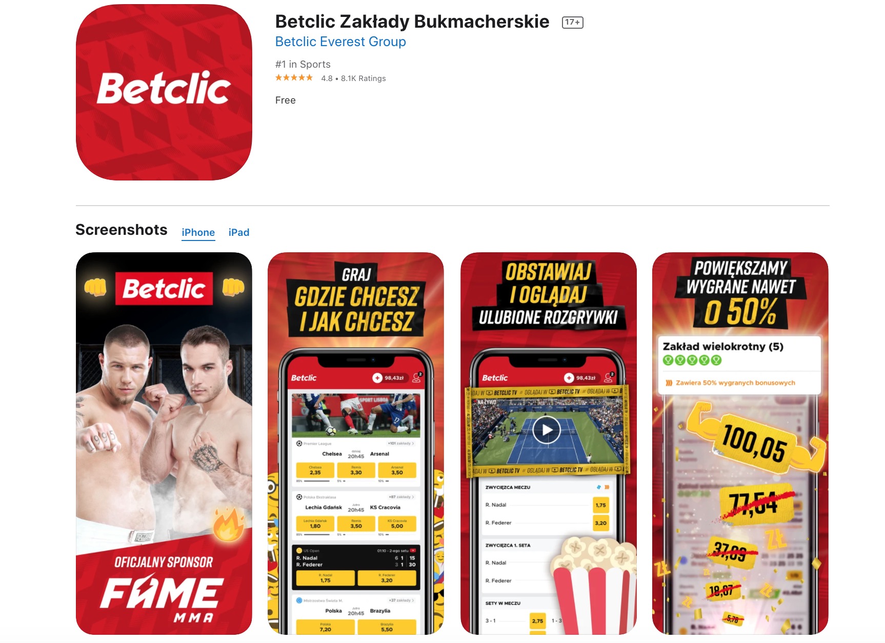 Betclic app IOS