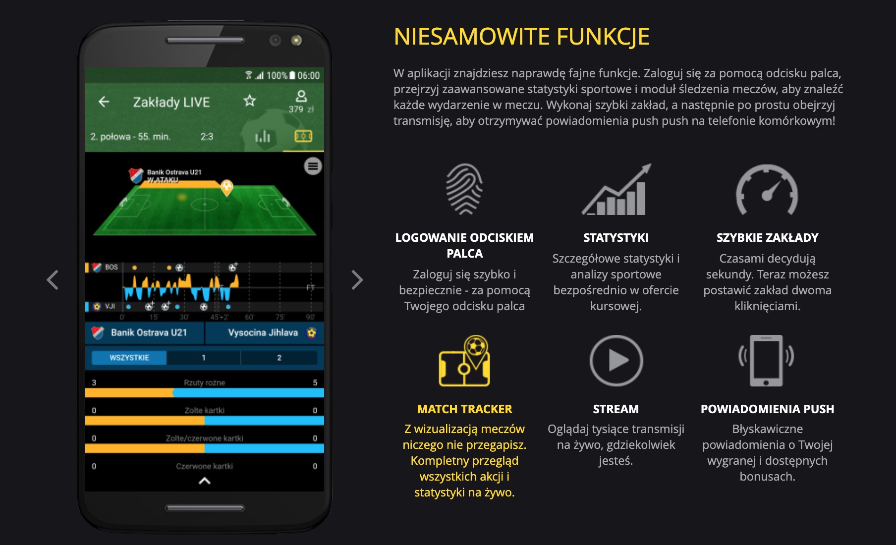 Fortuna app features