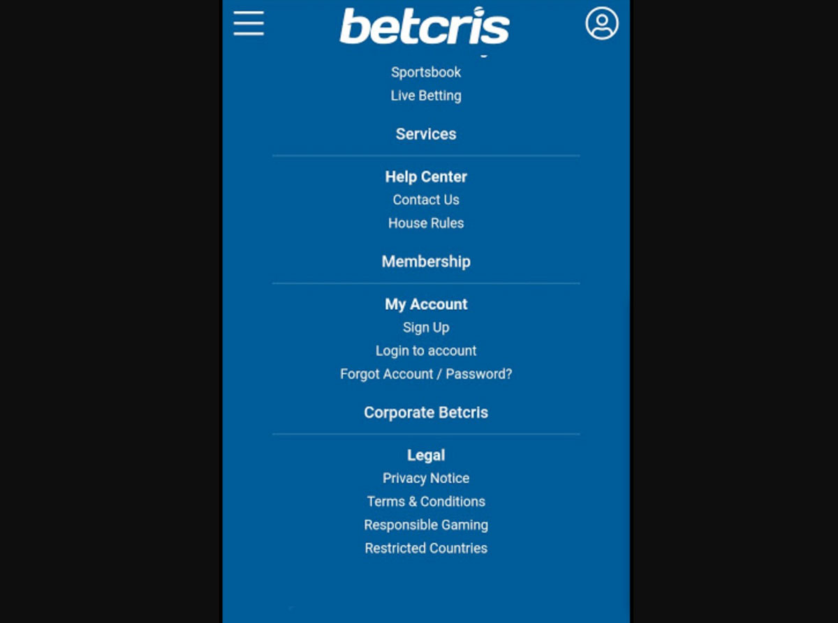 Betcris app features