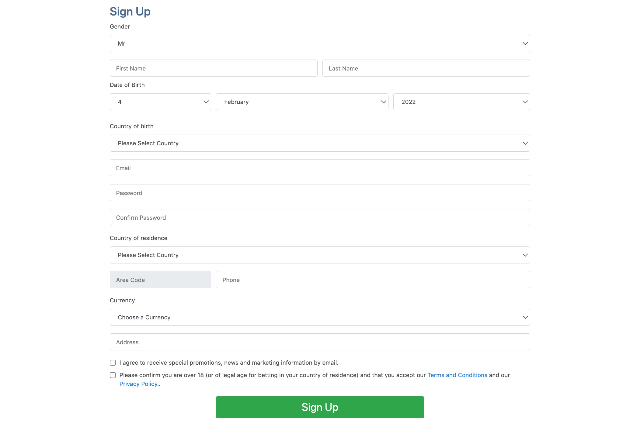 Betcris create account