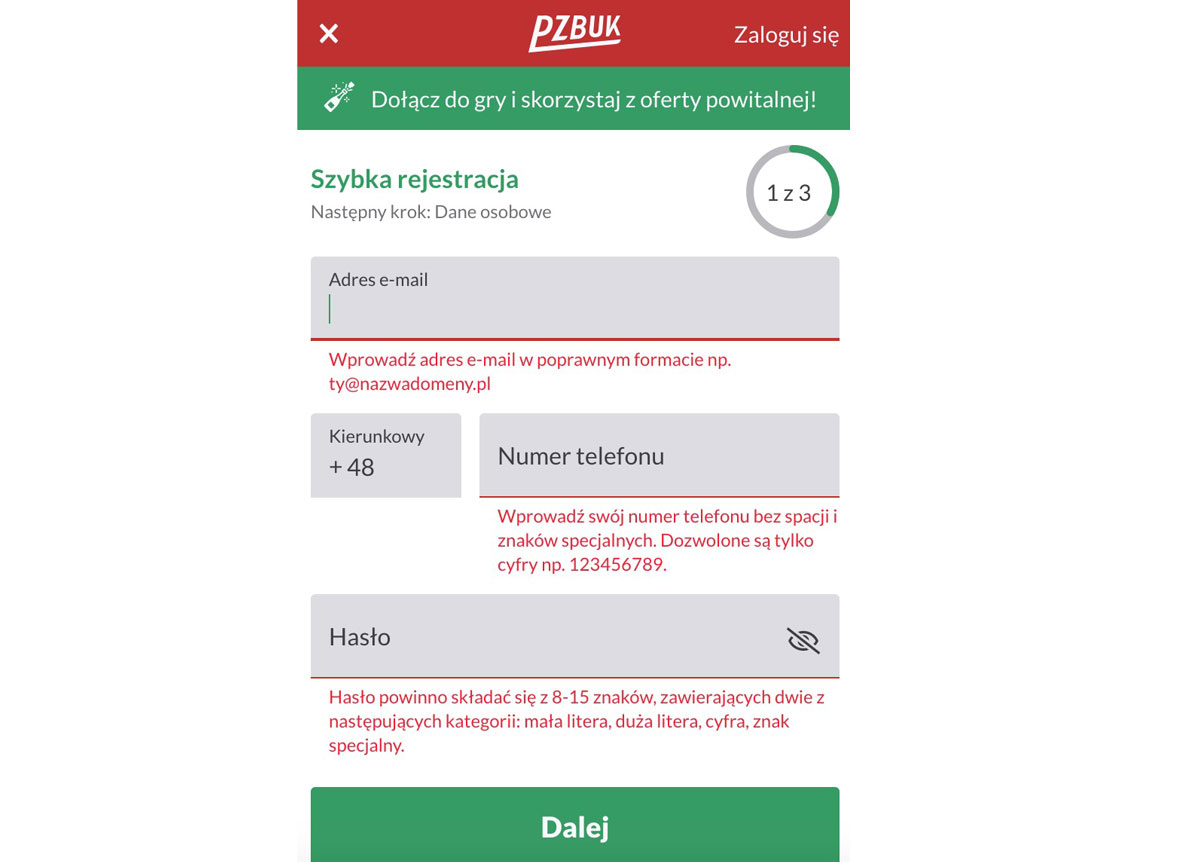 PZBuk rejestracja