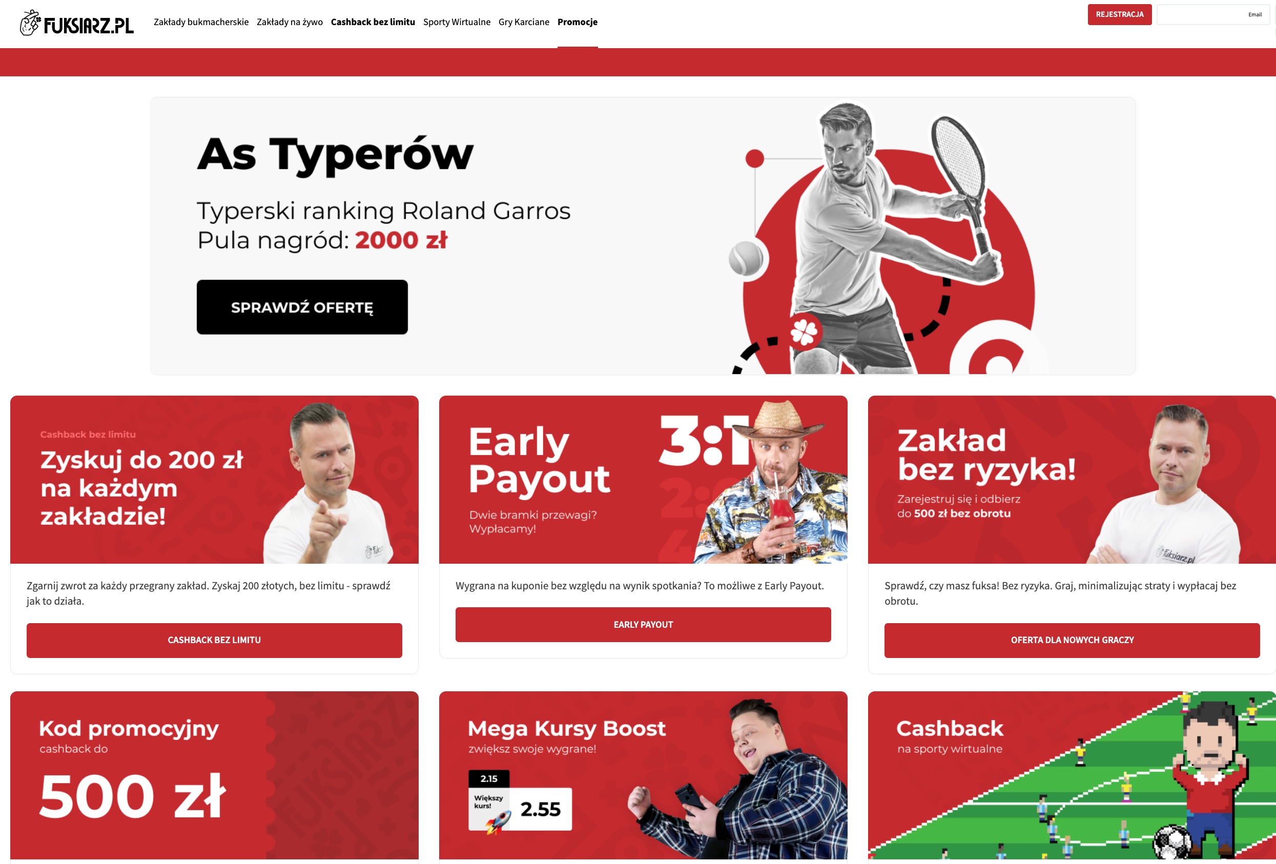 Fuksiarz kod promocyjny